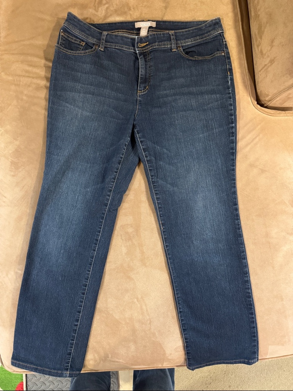 Chico's Dark Blue Straight-Leg Jeans